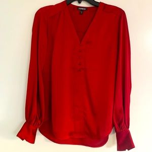 EXPRESS Red Silk Top